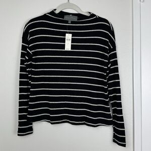 Anthropologie Sunday in Brooklyn NWT Striped Waffle Knit Long Sleeve Top Size S